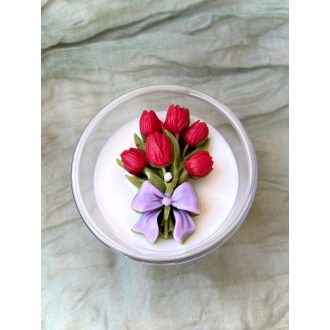 Tulipán csokor Piros