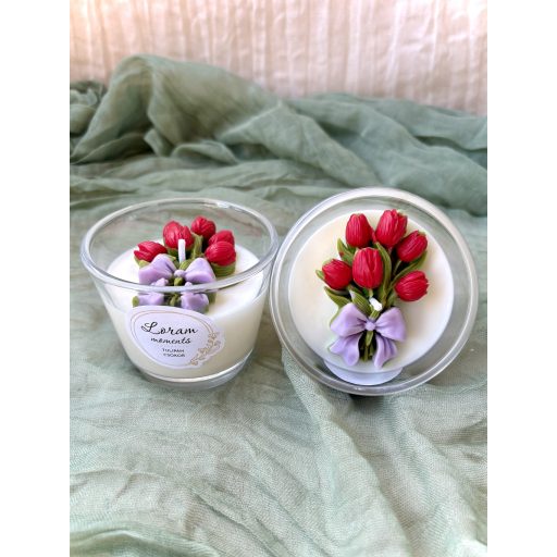 Tulipán csokor Piros