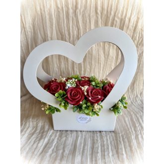 Örök rózsa box Szív - Vörös